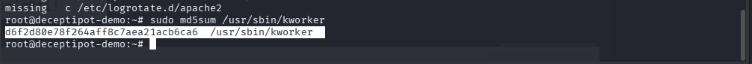 md5sum of kworker malware